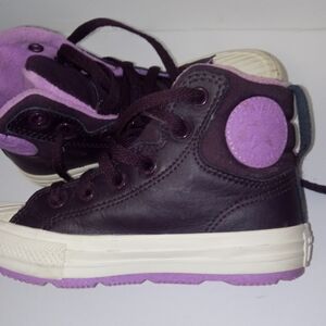 Converse Purple and White High-Top Sneakers